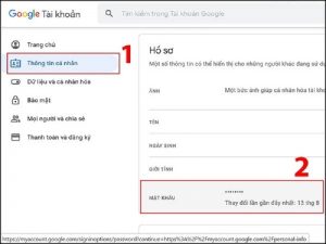 đổi mật khẩu gmail trên laptop