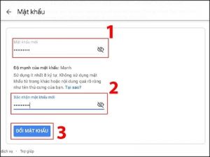 đổi mật khẩu gmail trên laptop